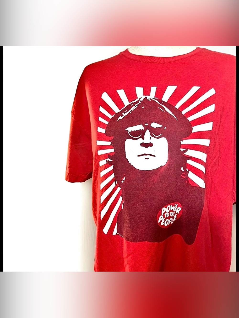 John Lennon - “Power To The People” Vintage - 2008 Red Shirt - Picture 4 of 4
